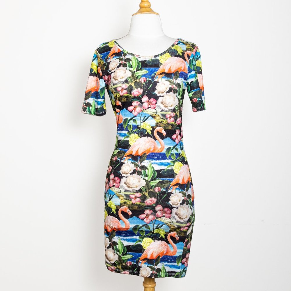 Topshop Flamingo Bodycon Dress